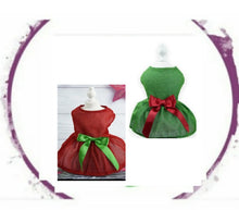 Load image into Gallery viewer, Dress - Glitter Red/Green with Sash Dress
