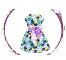 Load image into Gallery viewer, Dress - Floral Purple Dress with Bow.

