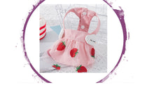 Load image into Gallery viewer, Dress - Strawberry Bib Dress with 3D Clouds ( 3 Snap Button Do up)
