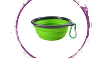 Load image into Gallery viewer, Dog/Cat Bowl- Collapsible comes in a Variety of Colors ( incl Carabiner Link)
